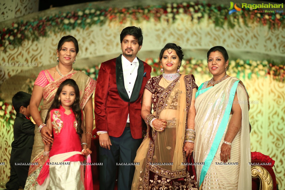 Grand Wedding Reception of Vishnu Vardhini and Anup Chand at D Lake View Resort, Hyderabad