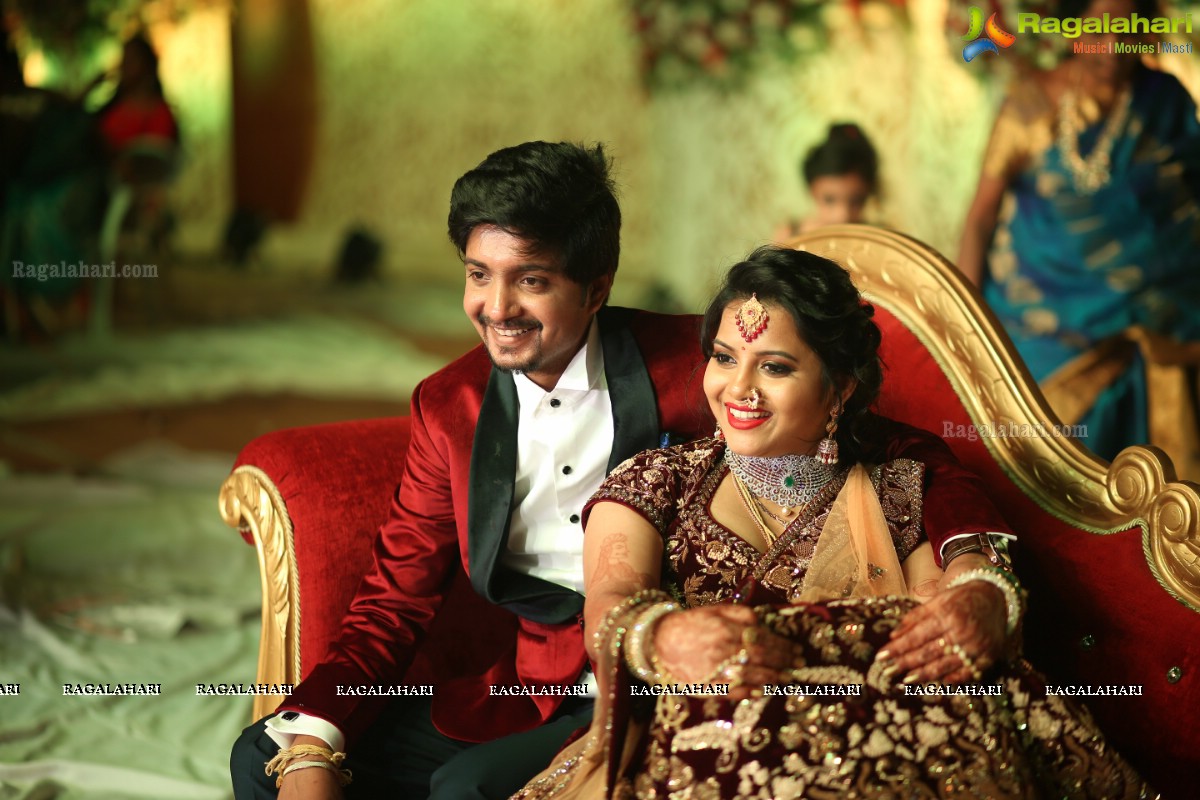 Grand Wedding Reception of Vishnu Vardhini and Anup Chand at D Lake View Resort, Hyderabad