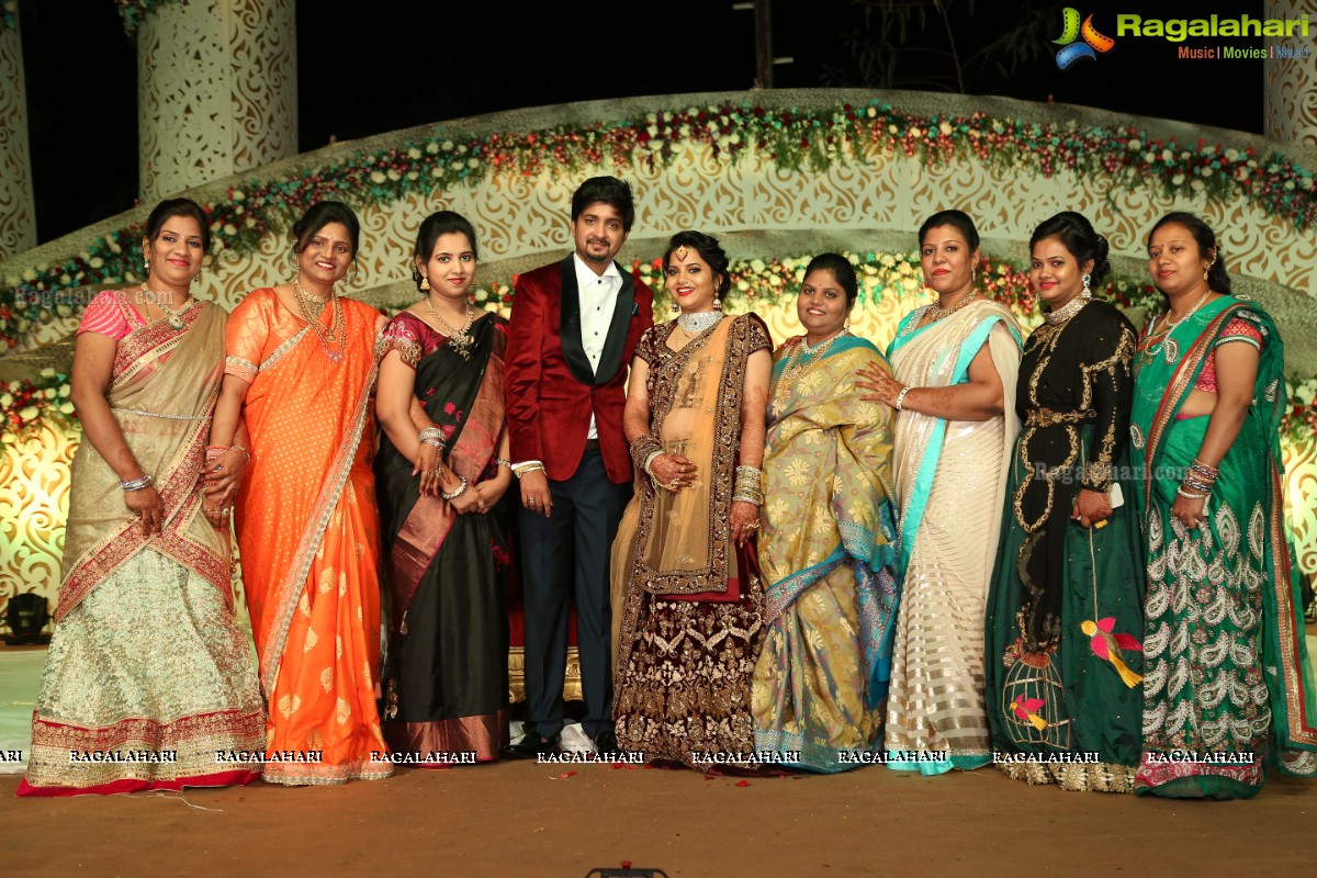 Grand Wedding Reception of Vishnu Vardhini and Anup Chand at D Lake View Resort, Hyderabad