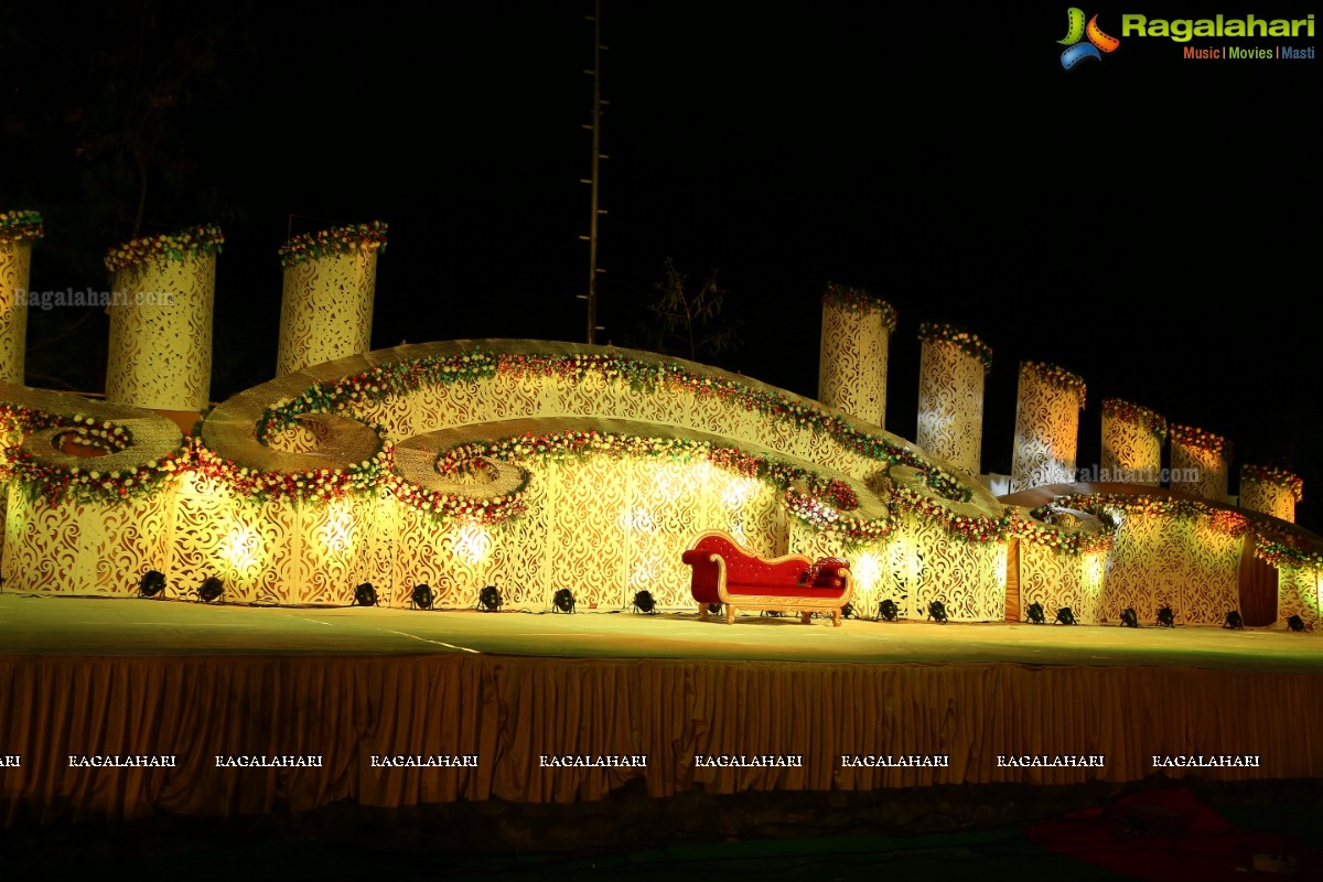 Grand Wedding Reception of Vishnu Vardhini and Anup Chand at D Lake View Resort, Hyderabad