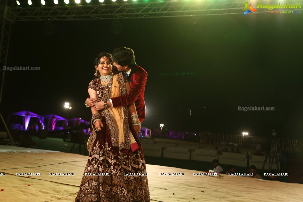 Grand Wedding Reception of Vishnu Vardhini and Anup Chand at D Lake View Resort, Hyderabad