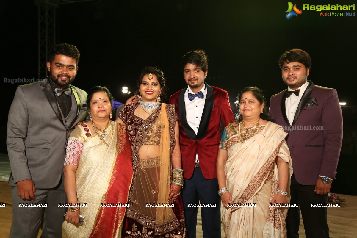 Grand Wedding Reception of Vishnu Vardhini and Anup Chand at D Lake View Resort, Hyderabad