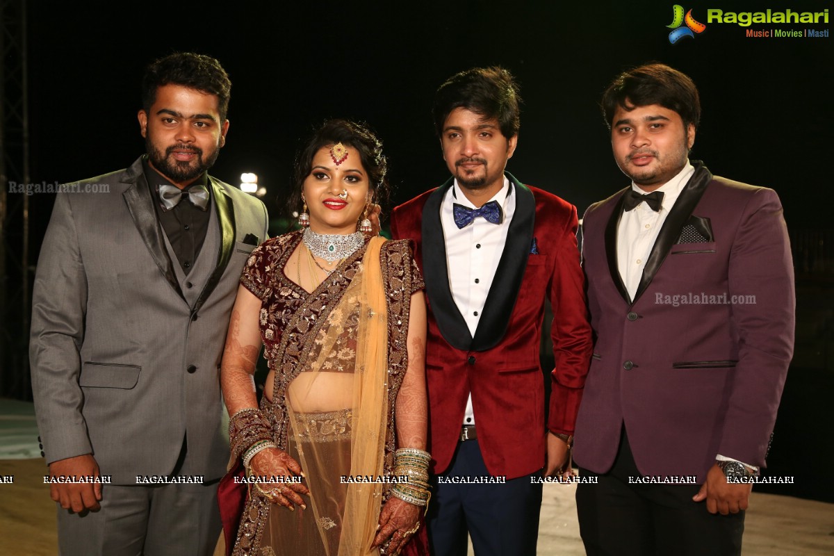 Grand Wedding Reception of Vishnu Vardhini and Anup Chand at D Lake View Resort, Hyderabad