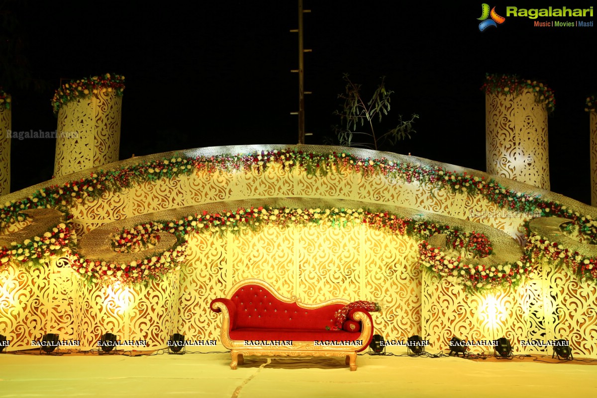 Grand Wedding Reception of Vishnu Vardhini and Anup Chand at D Lake View Resort, Hyderabad