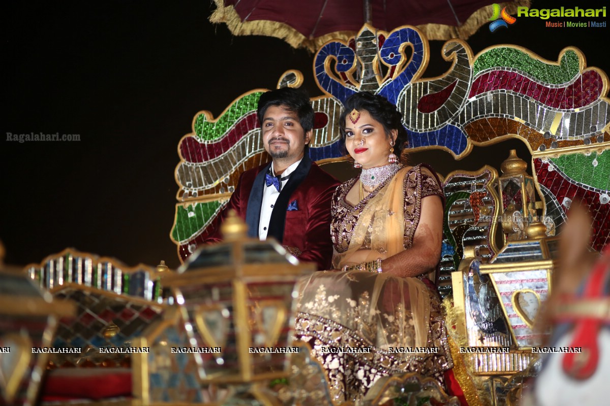 Grand Wedding Reception of Vishnu Vardhini and Anup Chand at D Lake View Resort, Hyderabad