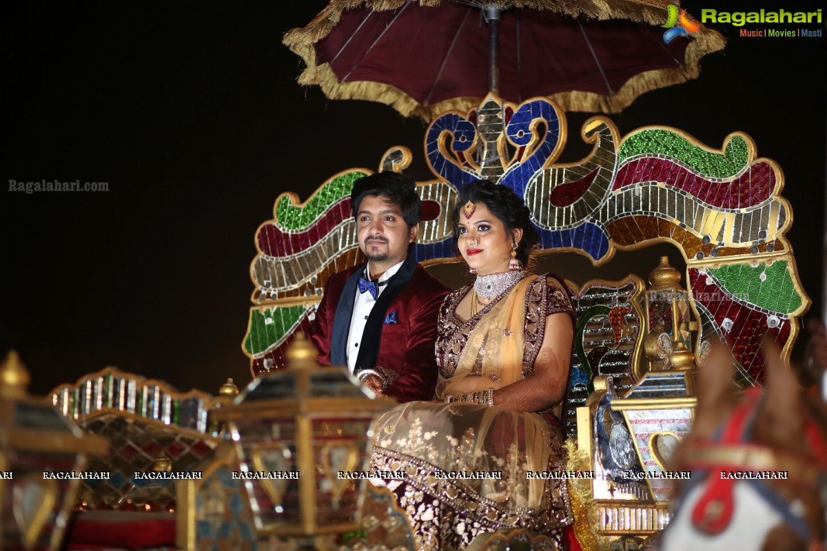 Grand Wedding Reception of Vishnu Vardhini and Anup Chand at D Lake View Resort, Hyderabad