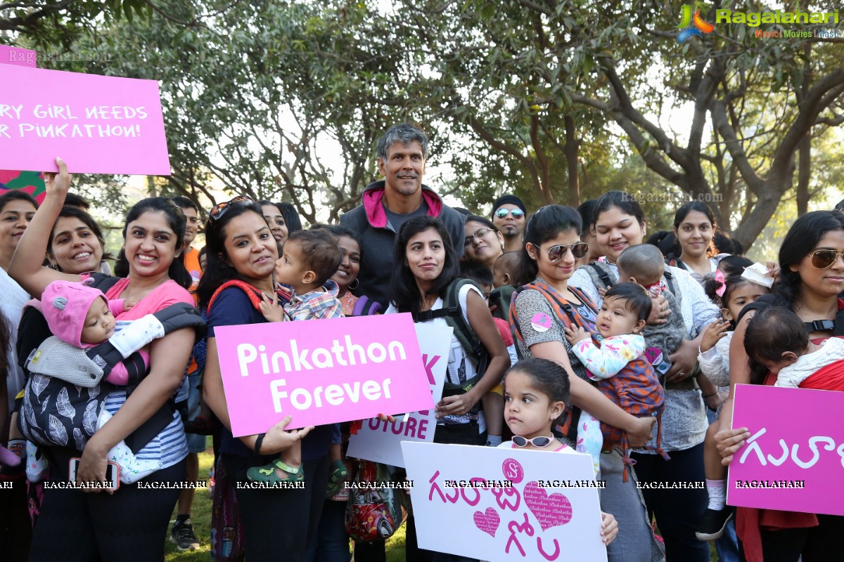 Pinkathon's Baby Wearing Walk with Milind Soman