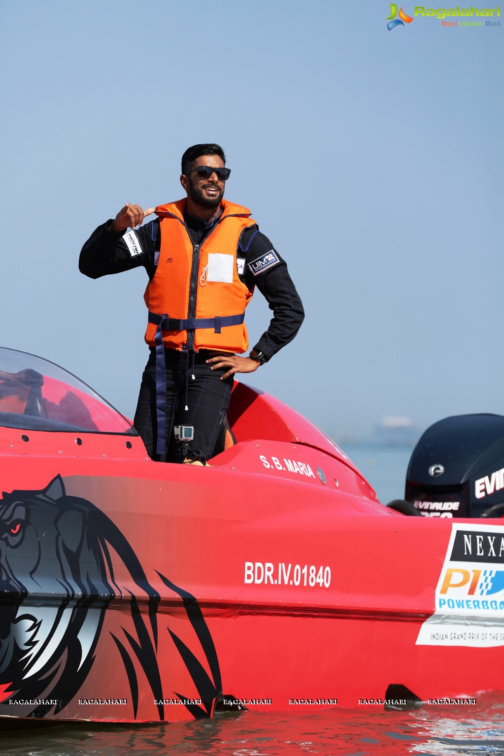 Gaurav Gill and CS Santosh with Nexa P1 Powerboat