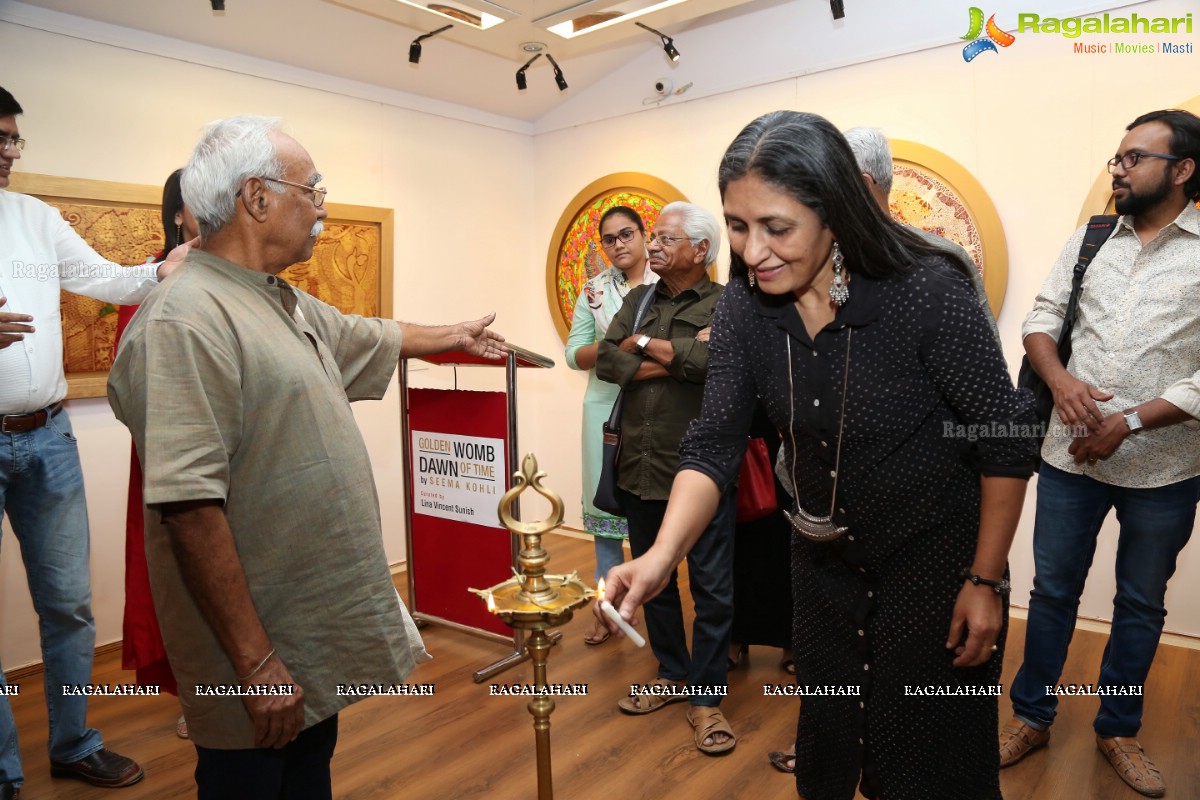 Golden Womb Dawn of Time by Seema Kohli at Kalakriti Art Gallery