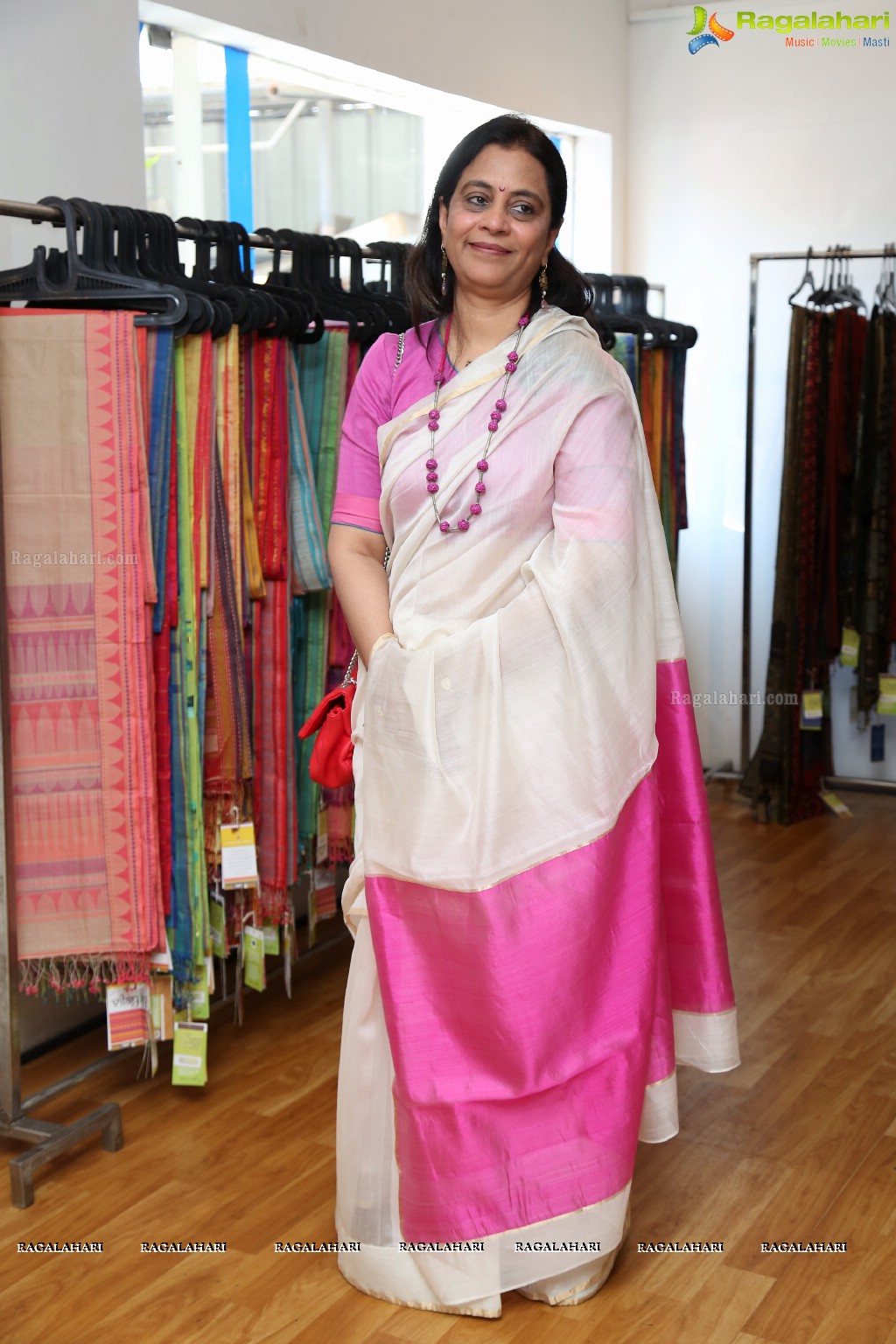 Launch of Exclusive Exhibition of Organic Sarees by Vijayalakshmi Nachiar at Beyond Coffee, Hyderabad