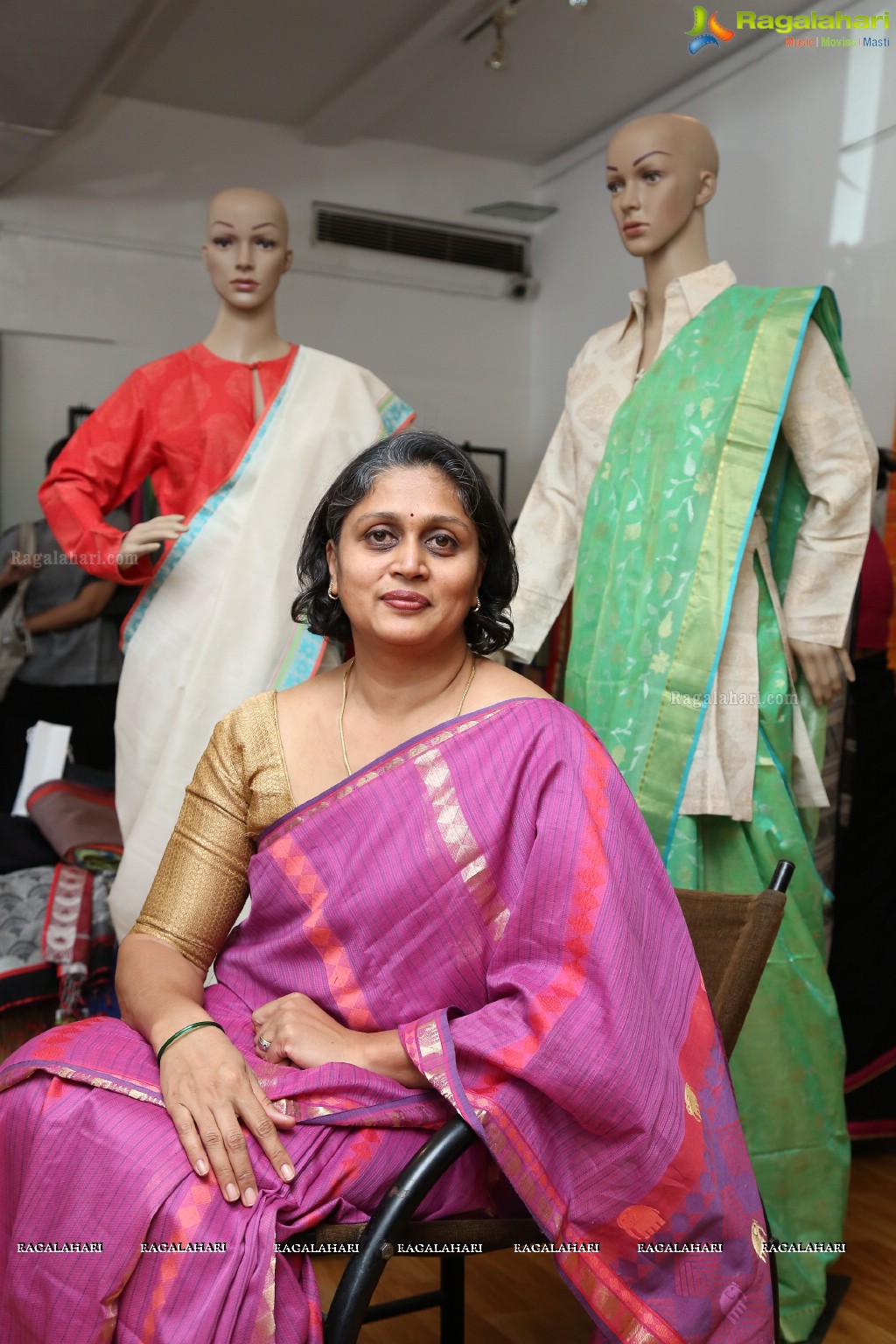 Launch of Exclusive Exhibition of Organic Sarees by Vijayalakshmi Nachiar at Beyond Coffee, Hyderabad