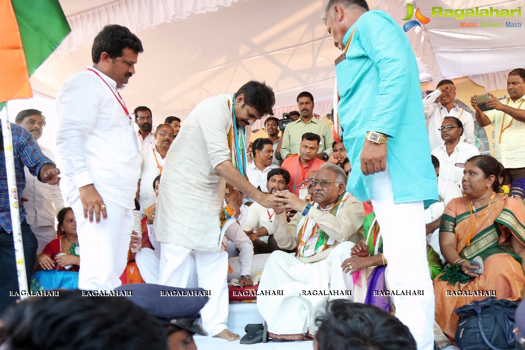 Janasena Chief Pawan Kalyan at Cheneta Garjana