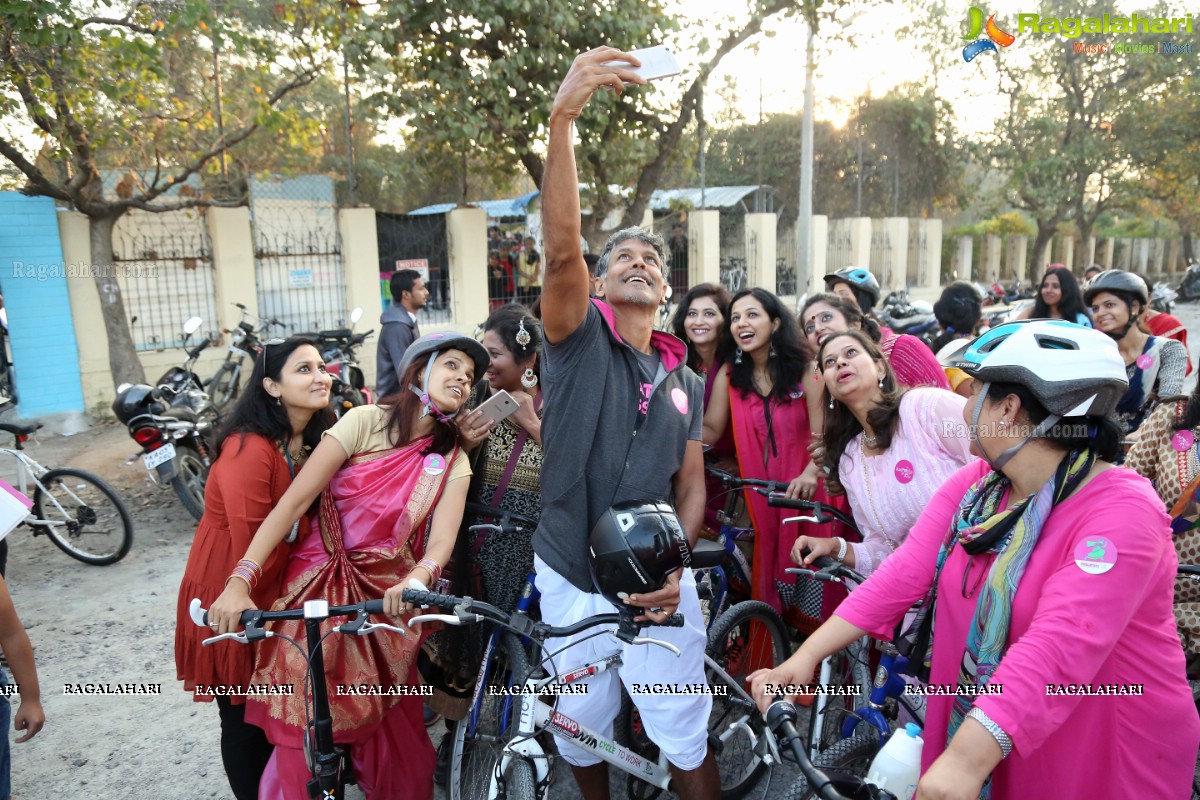 Pinkathon - A Cycle Rally with Milind at Hyderabad Bicycling Club, Hyderabad