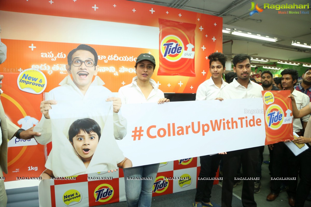 Namrata Shirodkar launches New Tide Plus at Big Bazaar, Ameerpet, Hyderabad