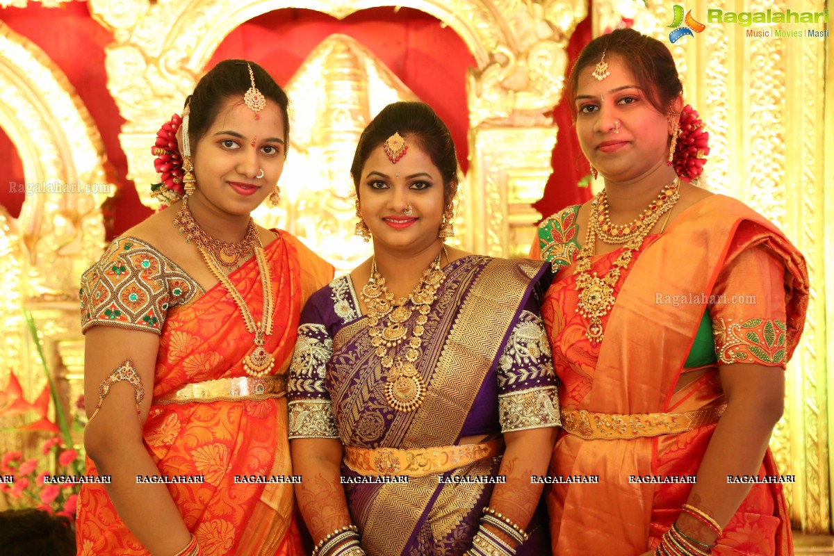 Grand Wedding of Vishnu Vardhini and Anup Chand at Sri Durga Convention, Hyderabad
