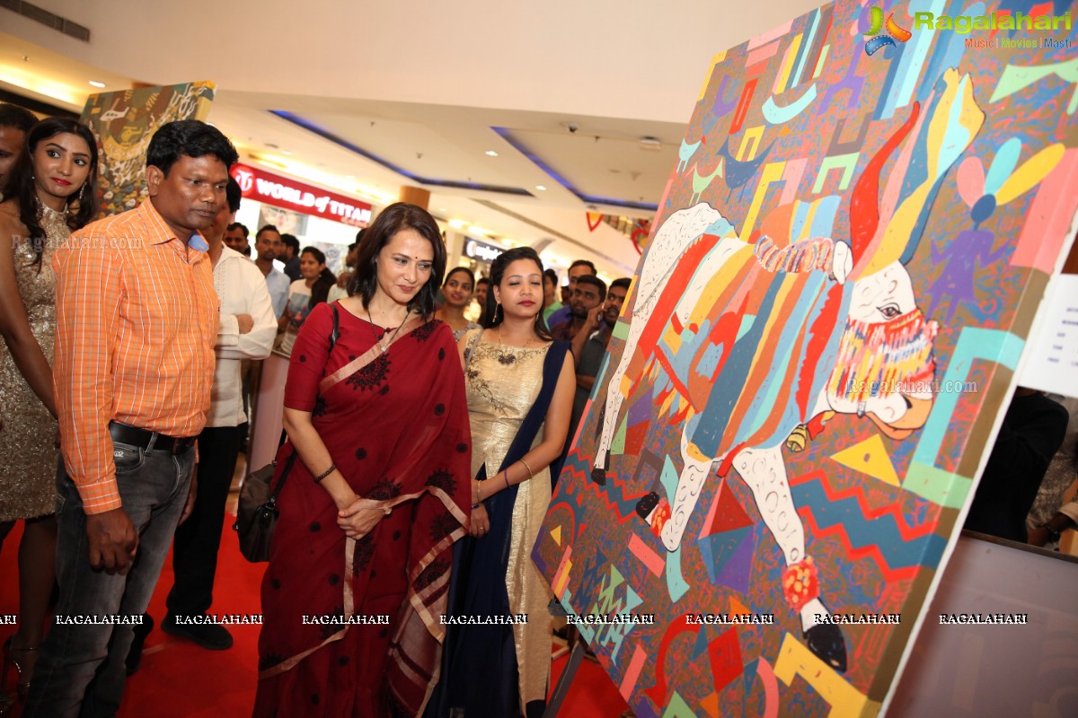 Wild World - Amala Akkineni inaugurates An Exhibiiton of Paintings by Dr. Somburu Savara at Inorbit Mall, Hyderabad