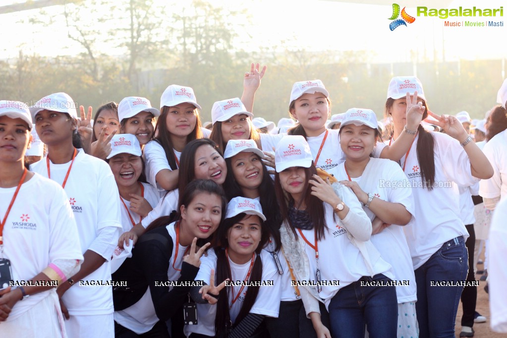 Yashoda Cancer Awareness 5K Run Bike Rally 2017 at Sarornagar Stadium, LB Nagar, Hyderabad