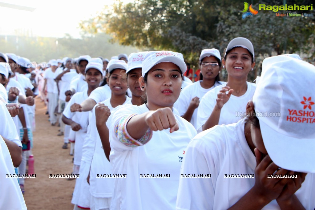 Yashoda Cancer Awareness 5K Run Bike Rally 2017 at Sarornagar Stadium, LB Nagar, Hyderabad