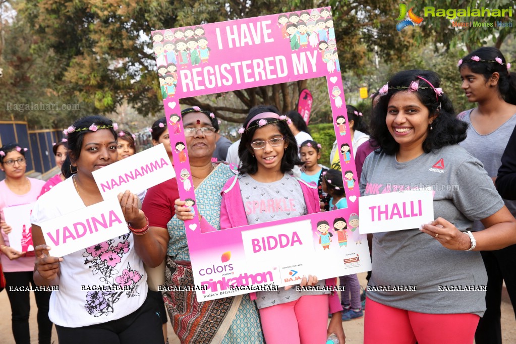 Thalli Biddala Run by Colors Pinkathon Hyderabad at KBR Park, Jubilee Hills