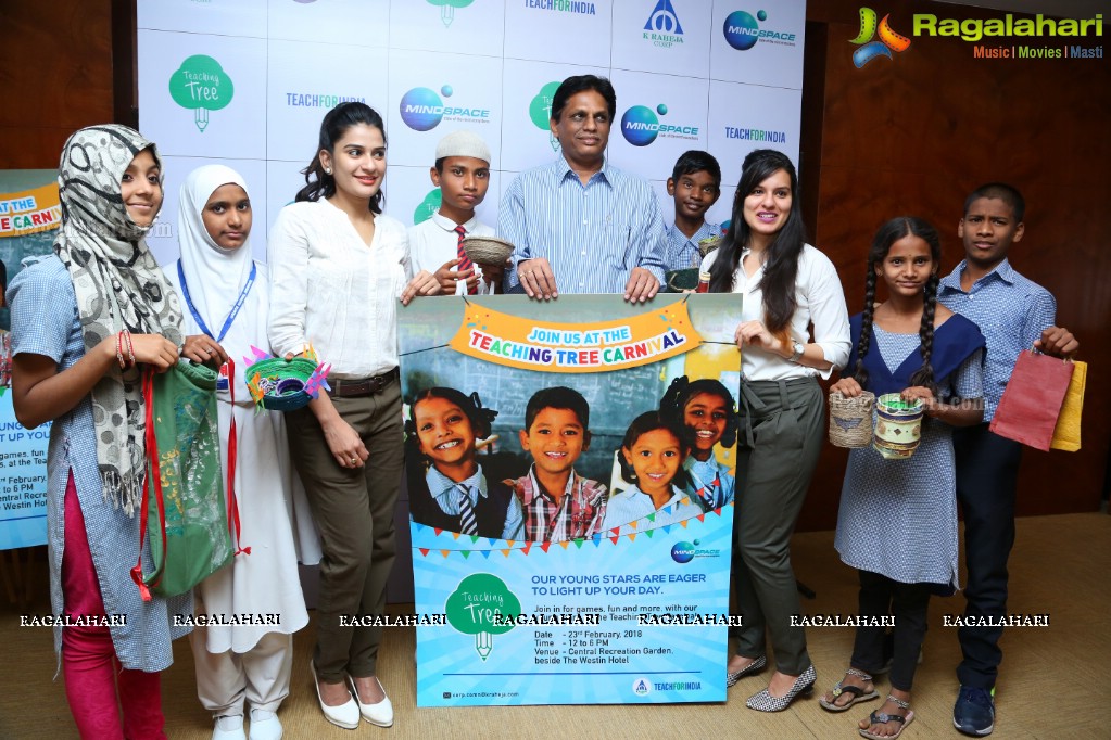 K Raheja Corp. Press Meet on Teaching Tree Carnival - CSR Initiative at Raheja Mindspace, Hitech City, Hyderabad