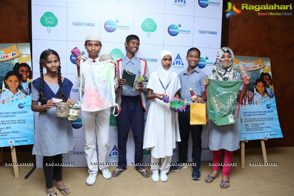 K Raheja Corp. Press Meet on Teaching Tree Carnival - CSR Initiative at Raheja Mindspace, Hitech City, Hyderabad