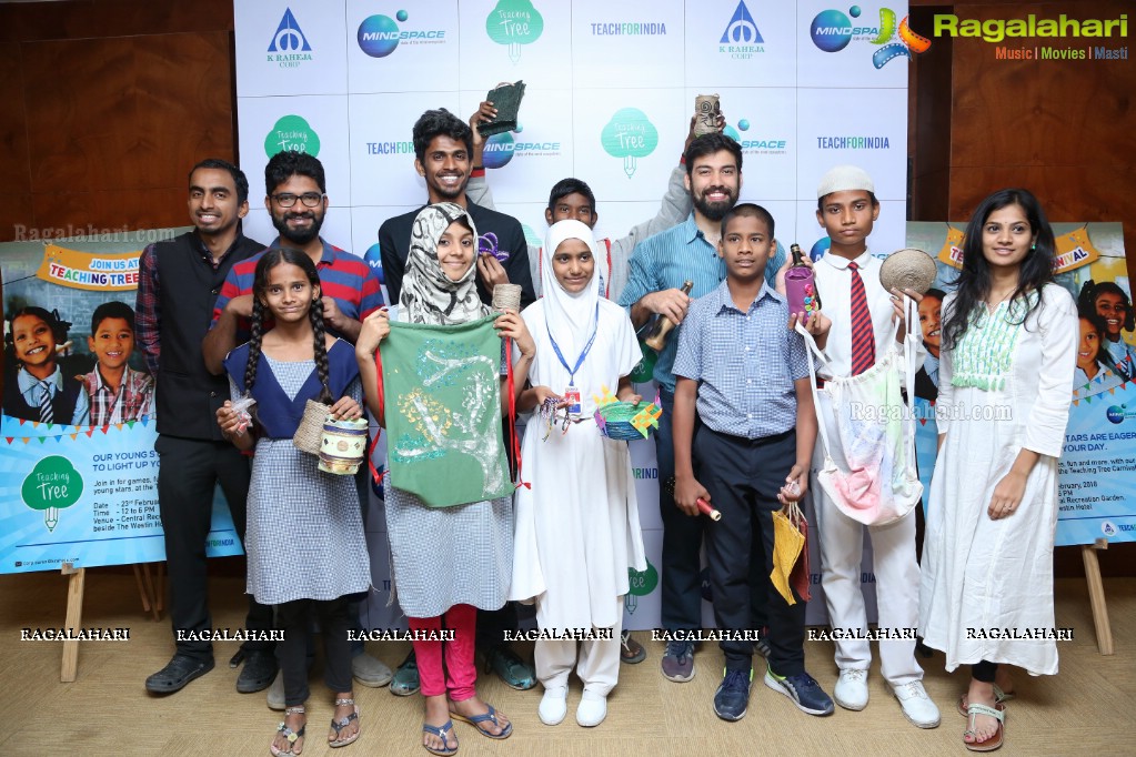 K Raheja Corp. Press Meet on Teaching Tree Carnival - CSR Initiative at Raheja Mindspace, Hitech City, Hyderabad