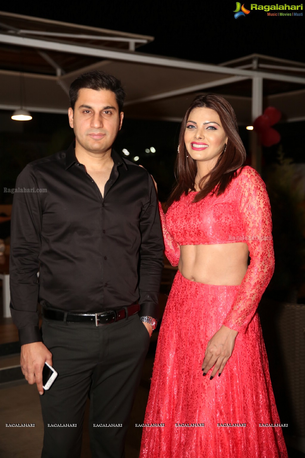 Valentine's Day Celebrations with Sherlyn Chopra at Miami Koffee N Kitchen, Hyderabad