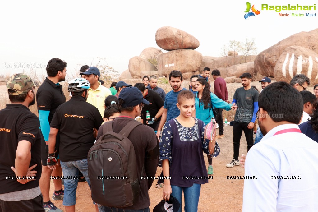 Firefox Bikes with Adventures Beyond Barriers - Wall Climbing Activity at Khajaguda Rock Climbing