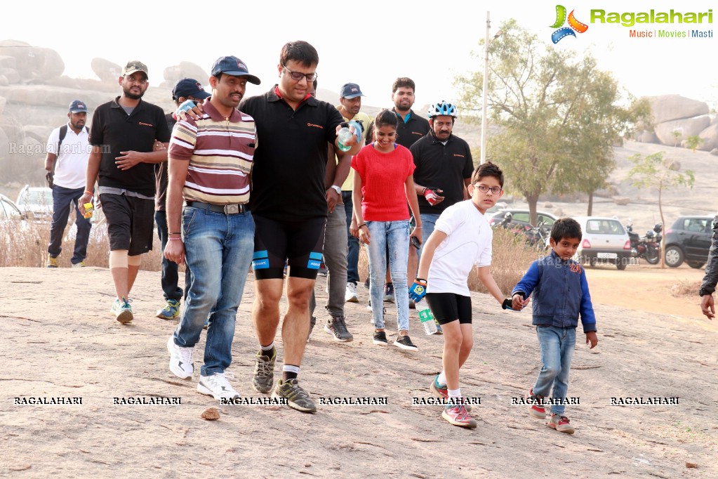 Firefox Bikes with Adventures Beyond Barriers - Wall Climbing Activity at Khajaguda Rock Climbing