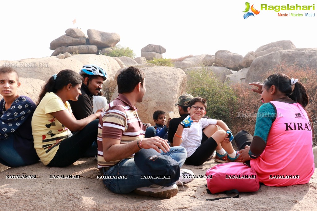 Firefox Bikes with Adventures Beyond Barriers - Wall Climbing Activity at Khajaguda Rock Climbing