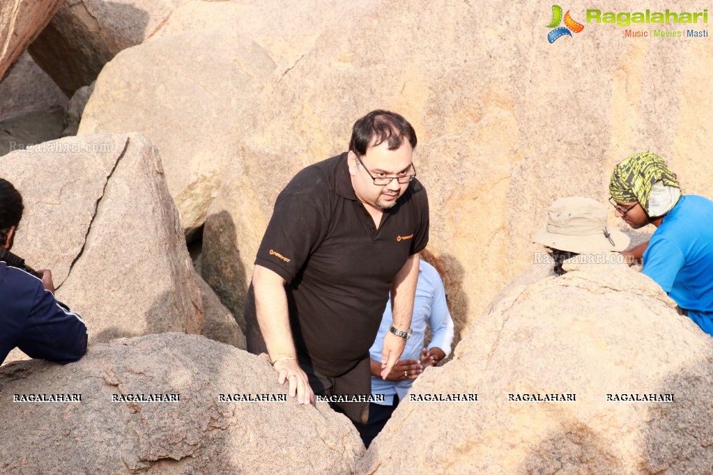 Firefox Bikes with Adventures Beyond Barriers - Wall Climbing Activity at Khajaguda Rock Climbing