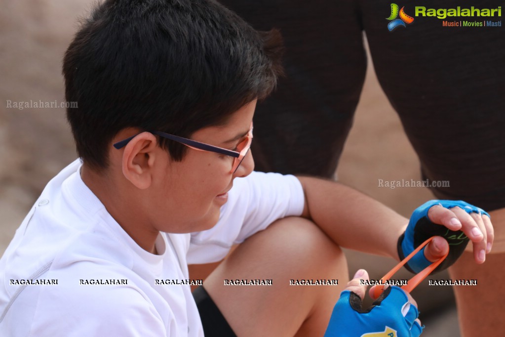 Firefox Bikes with Adventures Beyond Barriers - Wall Climbing Activity at Khajaguda Rock Climbing