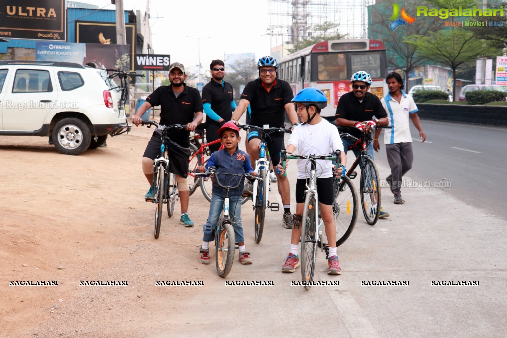 Firefox Bikes with Adventures Beyond Barriers - Wall Climbing Activity at Khajaguda Rock Climbing