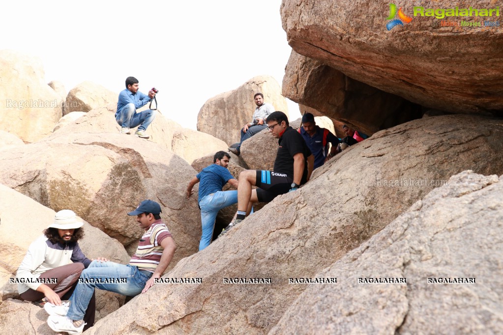 Firefox Bikes with Adventures Beyond Barriers - Wall Climbing Activity at Khajaguda Rock Climbing