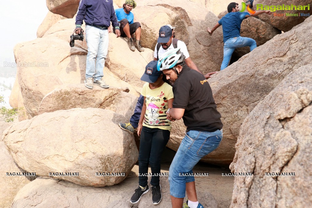 Firefox Bikes with Adventures Beyond Barriers - Wall Climbing Activity at Khajaguda Rock Climbing