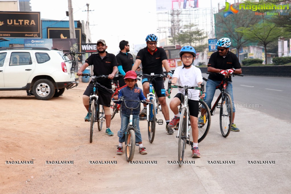 Firefox Bikes with Adventures Beyond Barriers - Wall Climbing Activity at Khajaguda Rock Climbing