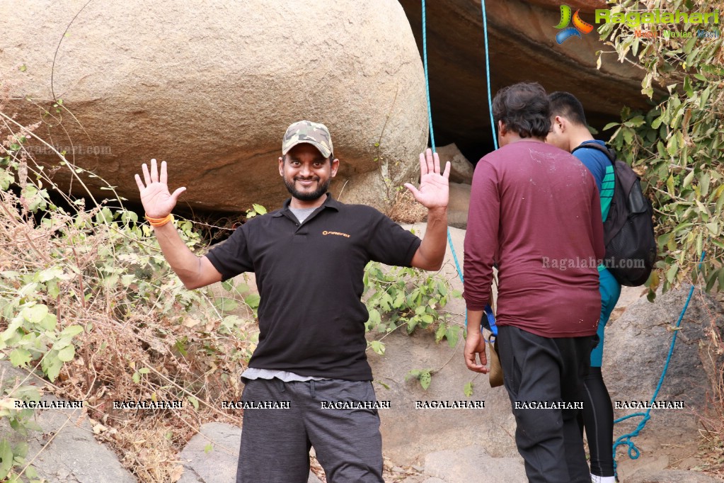 Firefox Bikes with Adventures Beyond Barriers - Wall Climbing Activity at Khajaguda Rock Climbing