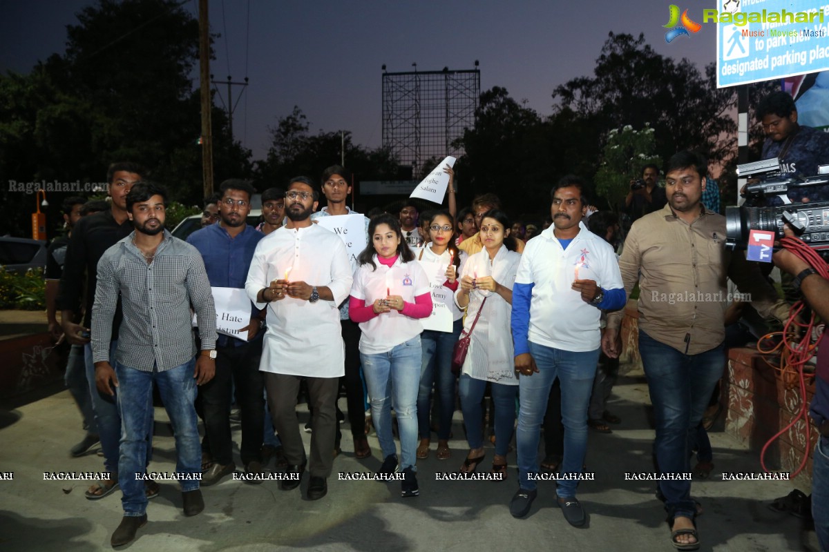Maadhavi Latha Participates in Candlelight Tribute to Slain CRPF Personnel at KBR Park, Hyderabad