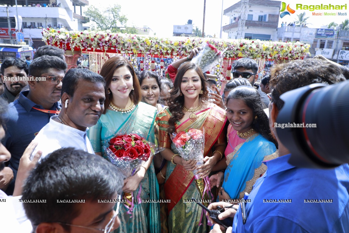 GV Mall Opening at Kothagudem by Mehrene Kaur and Nivetha Pethuraj