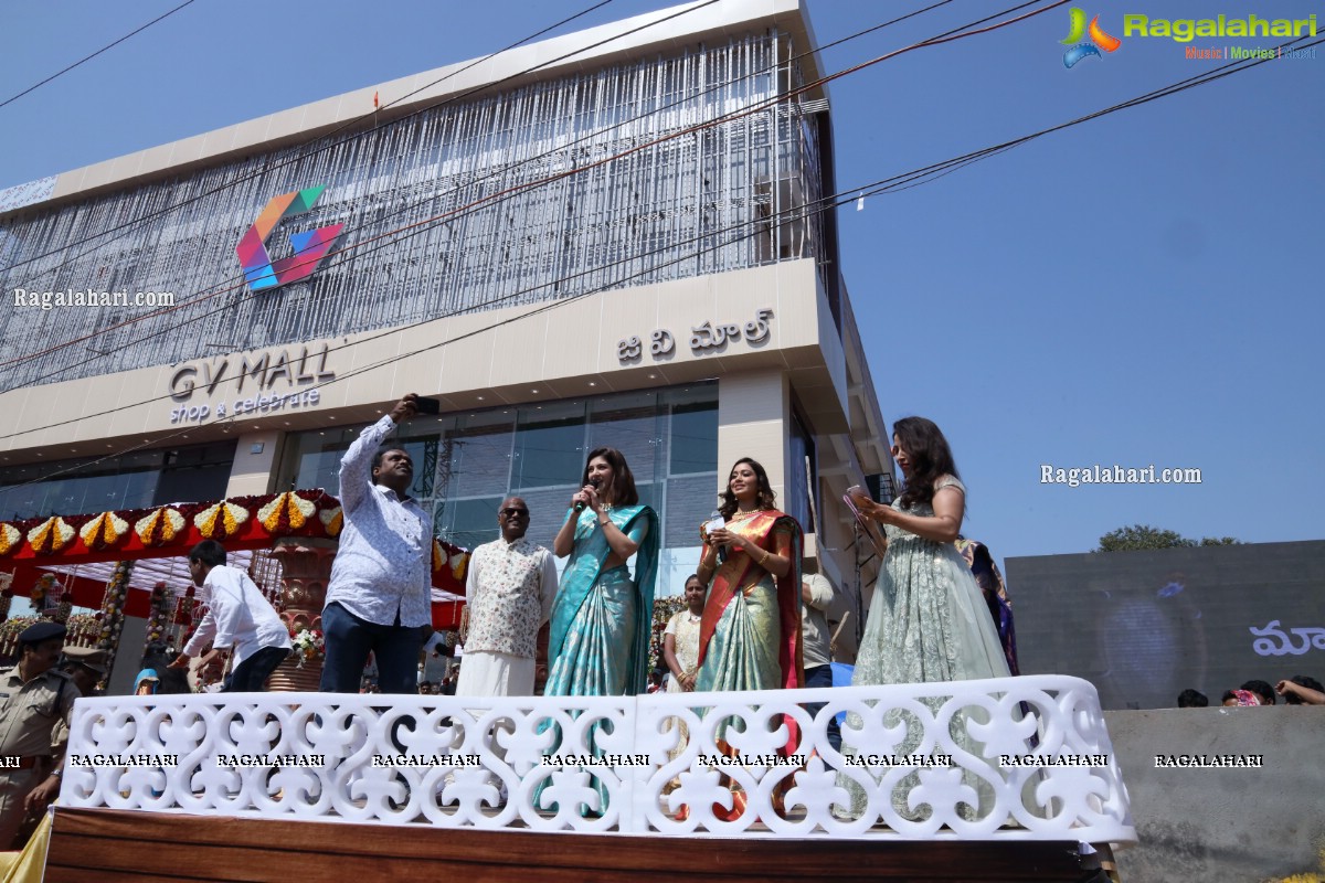 GV Mall Opening at Kothagudem by Mehrene Kaur and Nivetha Pethuraj