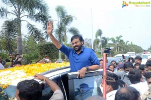 Megastar Chiranjeevi At Rajahmundry For Acharya Shoot