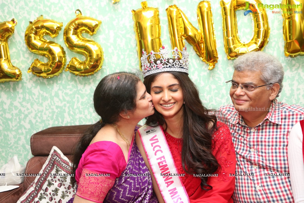 Femina Miss India World 2020 Manasa Varanasi Receives a Grand Welcome at Home