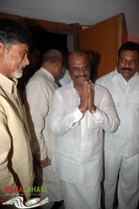 Rajinikanth, Chandrababu Naidu watched Shivaji Preview @ Prasad labs