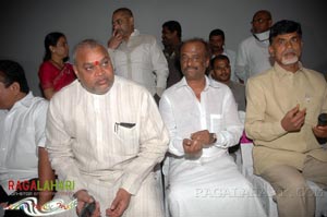 Rajinikanth, Chandrababu Naidu watched Shivaji Preview @ Prasad labs