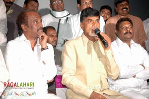 Rajinikanth, Chandrababu Naidu watched Shivaji Preview @ Prasad labs