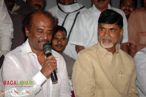 Rajinikanth, Chandrababu Naidu watched Shivaji Preview @ Prasad labs