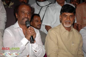 Rajinikanth, Chandrababu Naidu watched Shivaji Preview @ Prasad labs