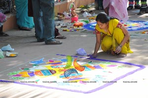 Radio Mirchi-Vodafone Rangoli Competition at Shilparamam