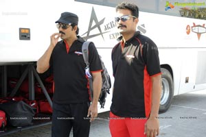 CCL 2 Telugu Warriors Team at Sharjah Cricket Stadium, United Arab Emirates