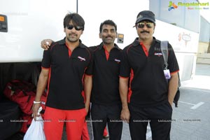 CCL 2 Telugu Warriors Team at Sharjah Cricket Stadium, United Arab Emirates